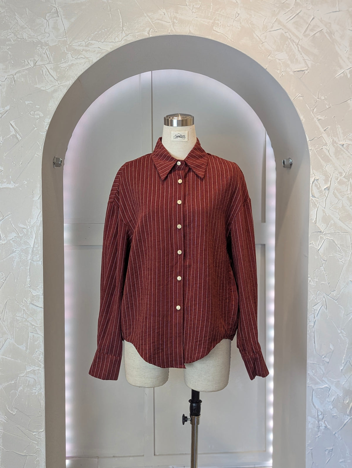 Velvet Feel stripe Button up