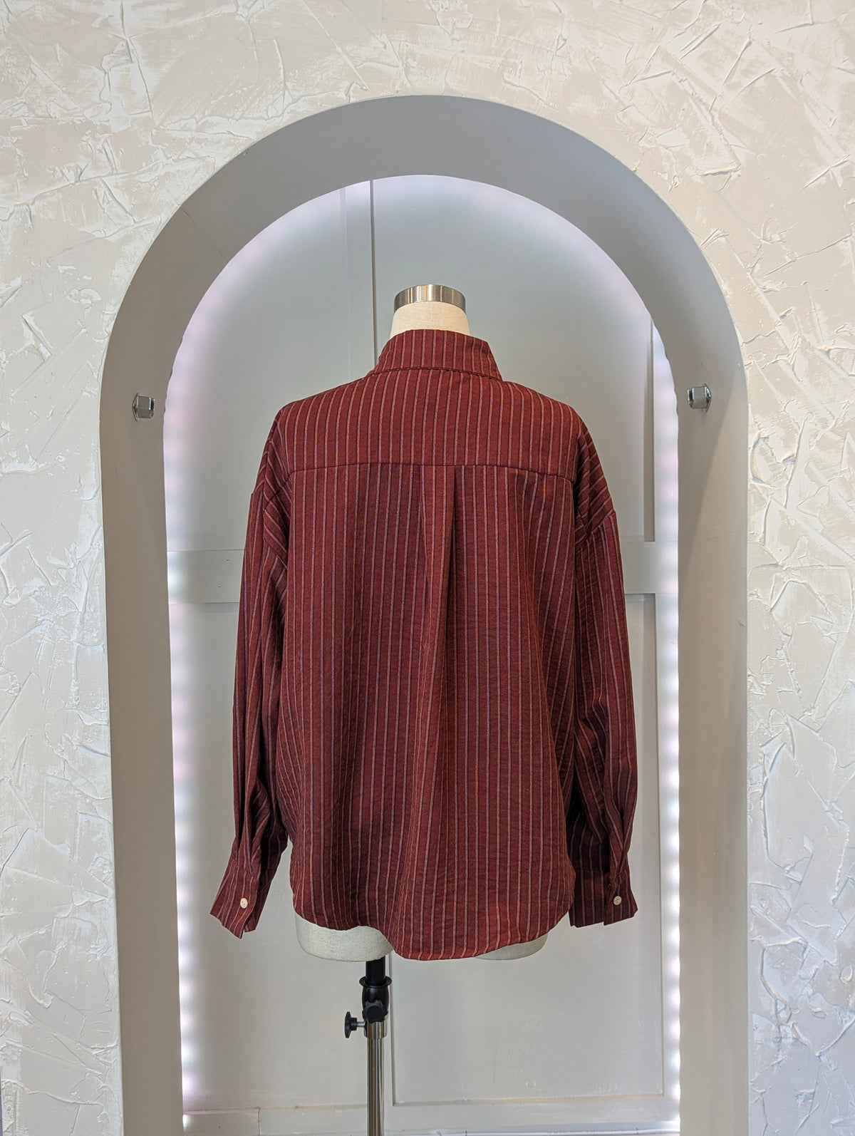 Velvet Feel stripe Button up