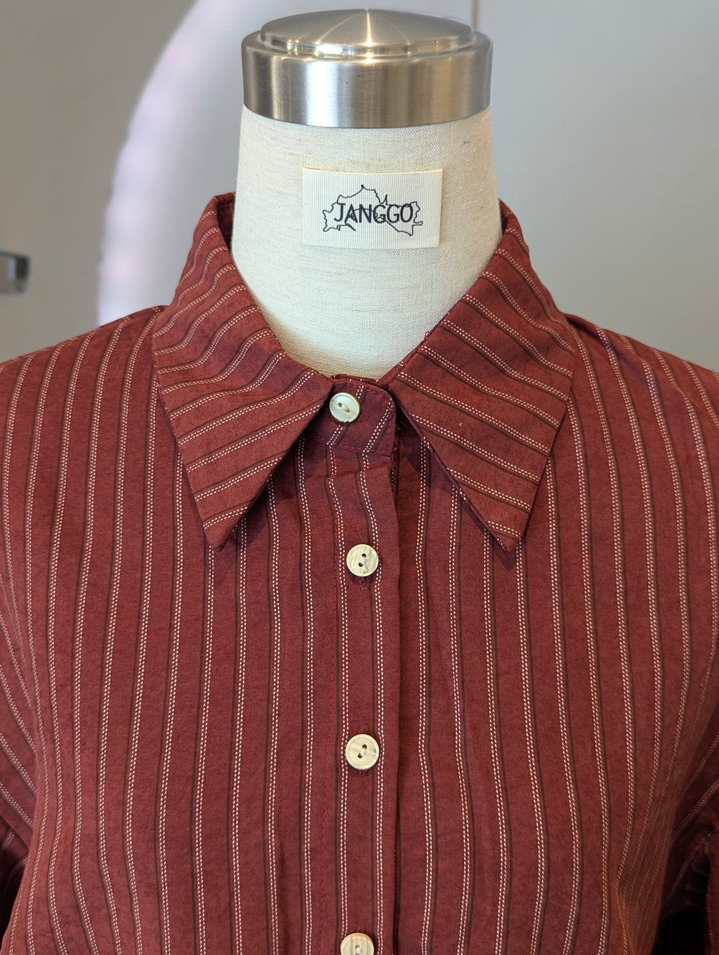 Velvet Feel stripe Button up