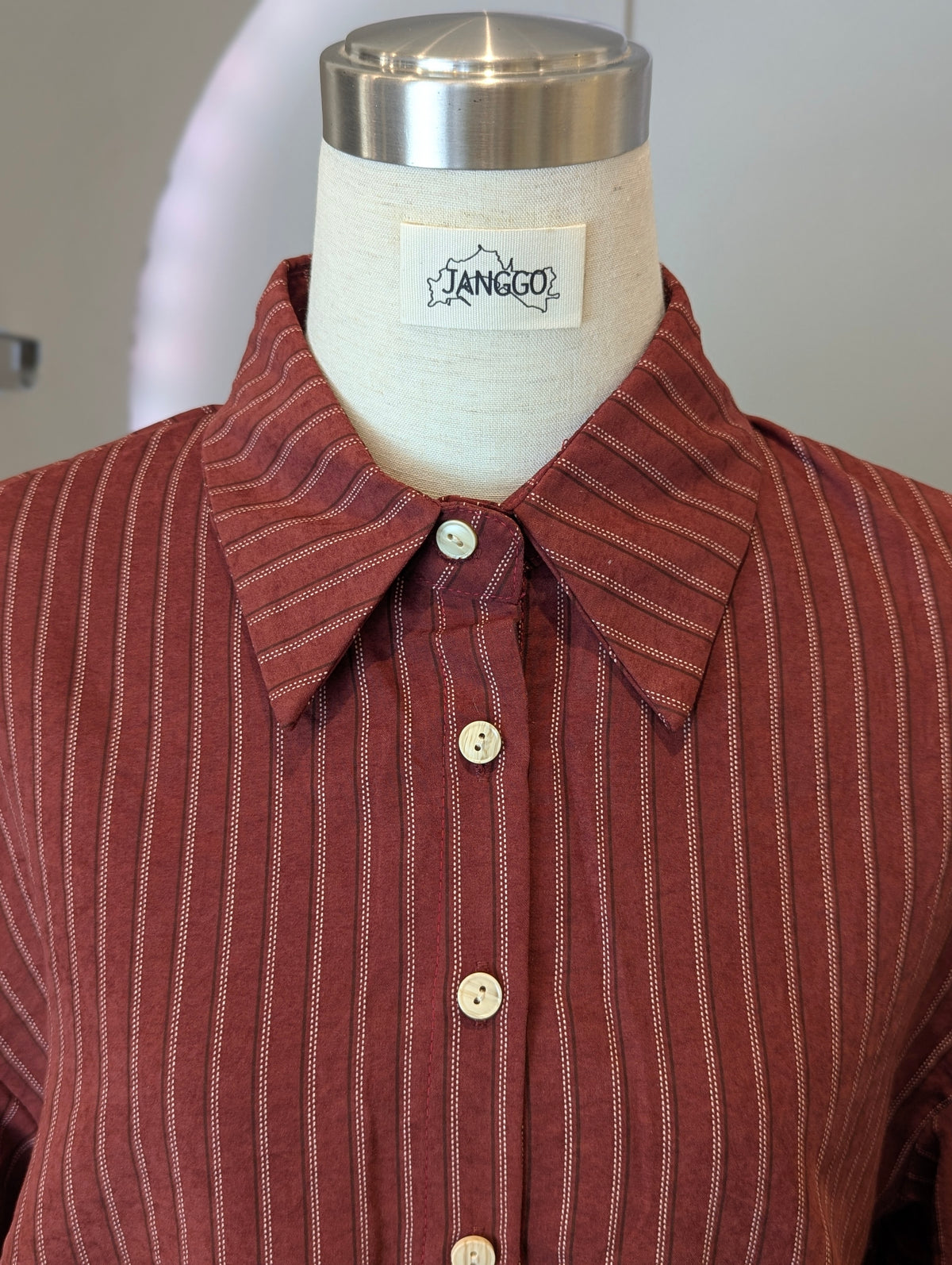 Velvet Feel stripe Button up