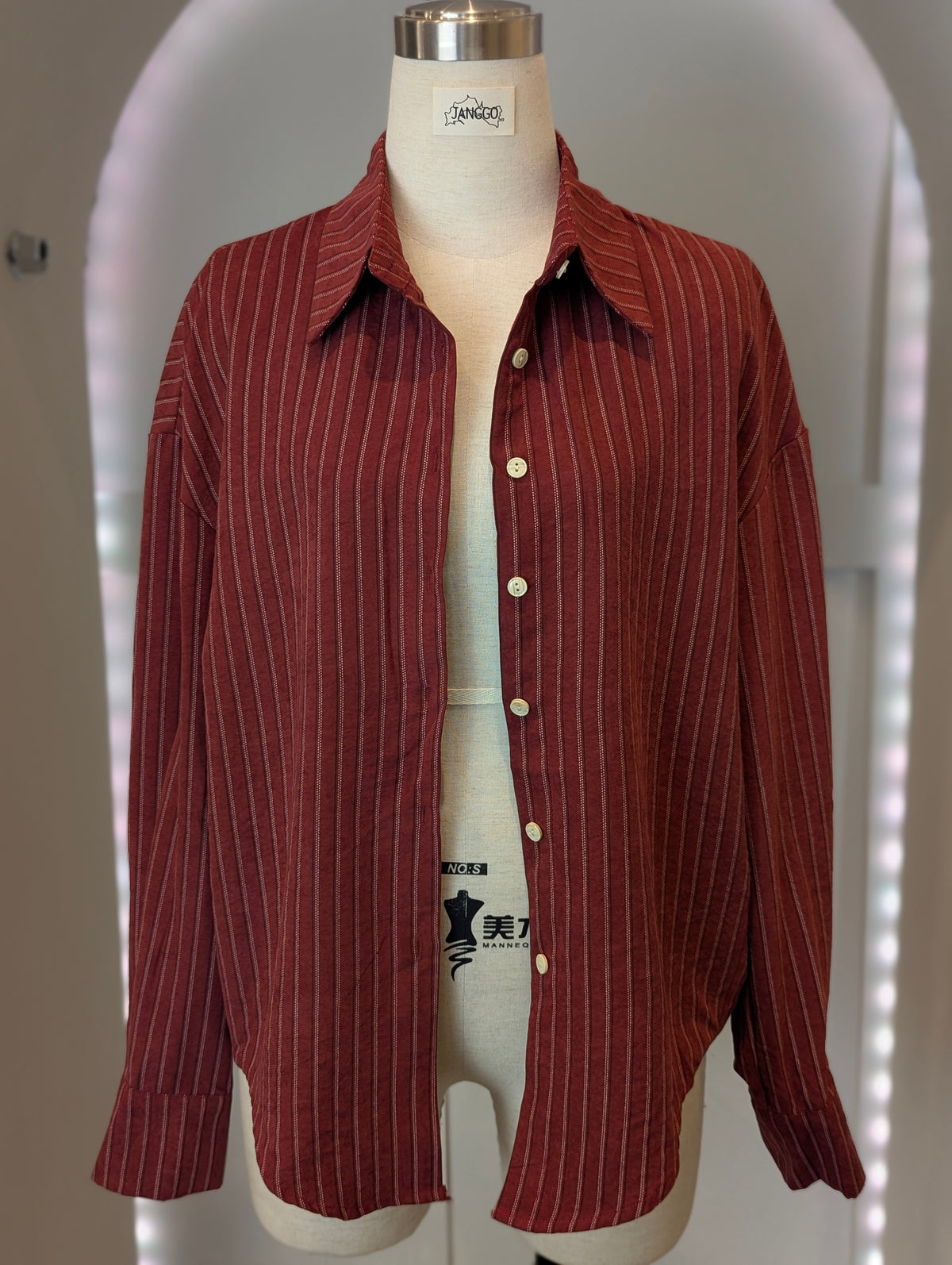 Velvet Feel stripe Button up