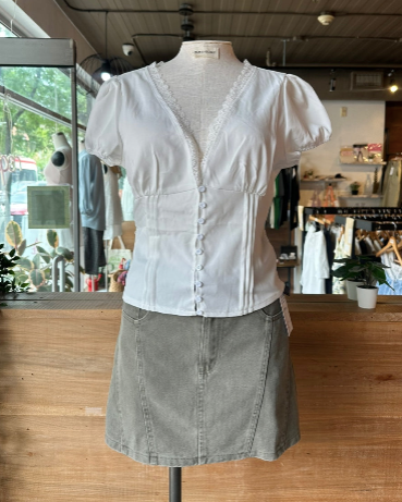 Love Letter Lace Trim Blouse