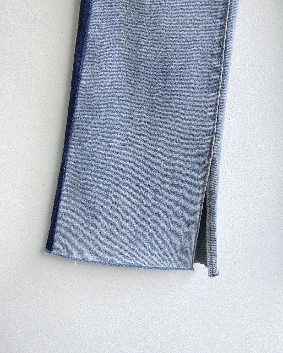 Bell bottom split hem flared jeans