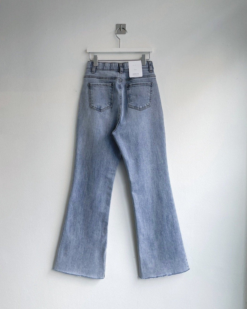 Bell bottom split hem flared jeans